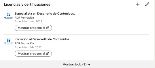Optimizar perfil Linkedin-Licencias y certificaciones