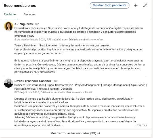Optimizar perfil Linkedin - Recomendaciones
