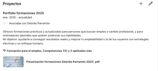 Optimizar perfil Linkedin- proyectos